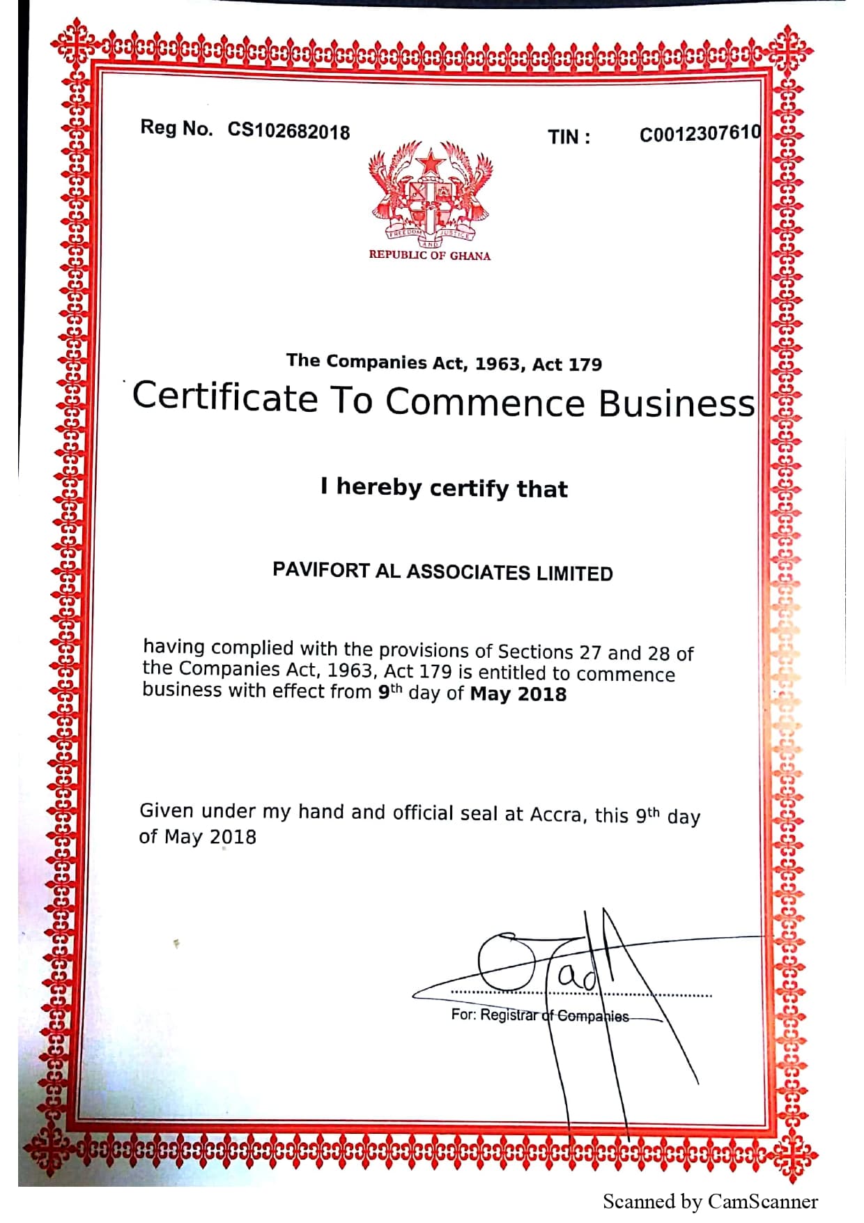 Pavi Fort Company Registration – Ghana